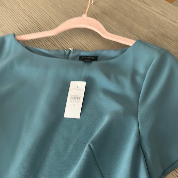 Ann Taylor Teal Dress with Belt - Picture 3 of 9